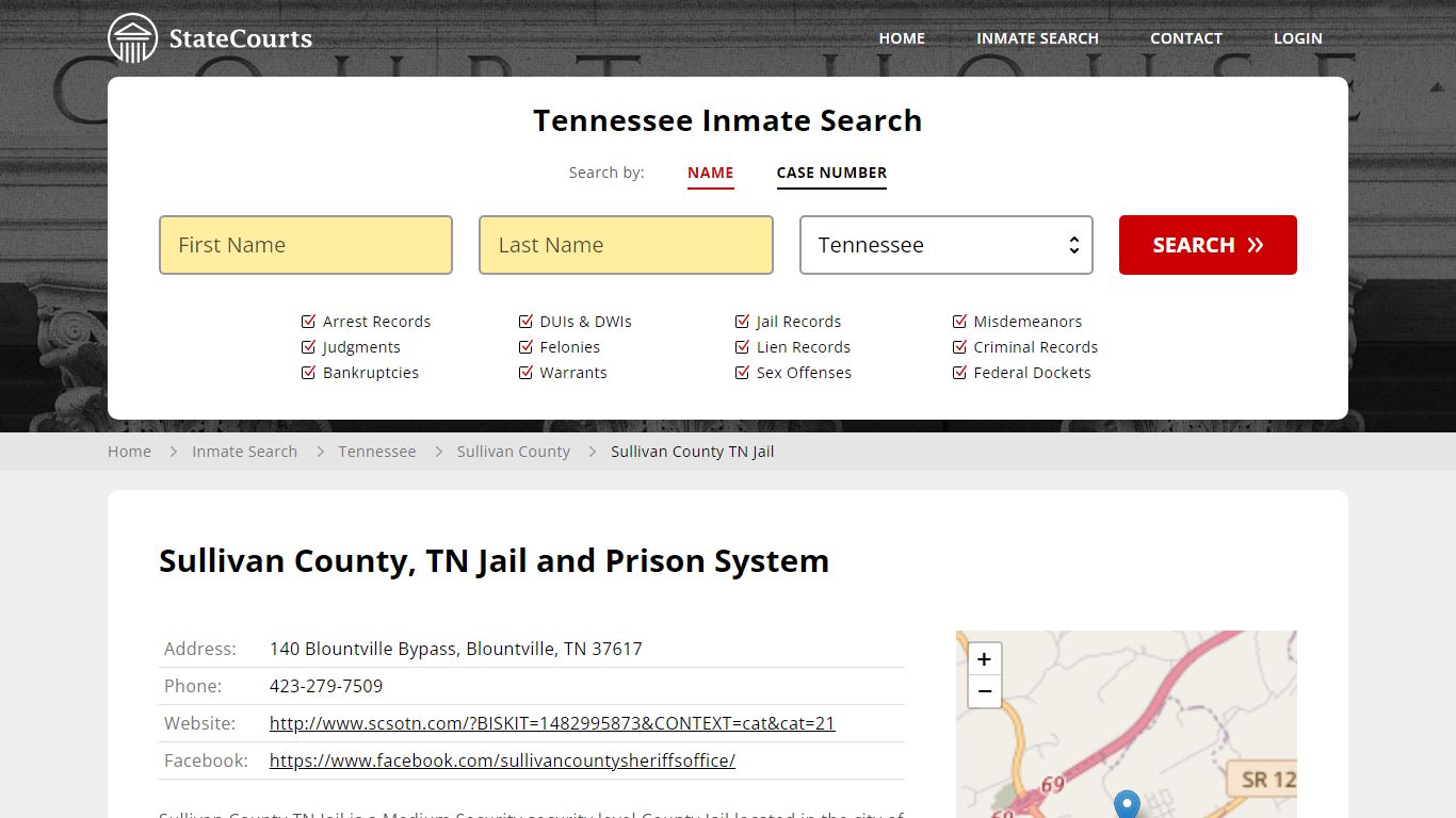 Sullivan County TN Jail Inmate Records Search, Tennessee - StateCourts