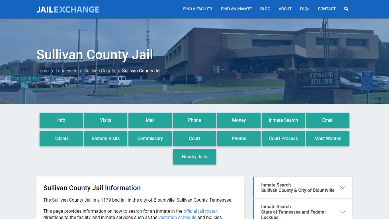 Sullivan County Jail, TN Inmate Search, Information