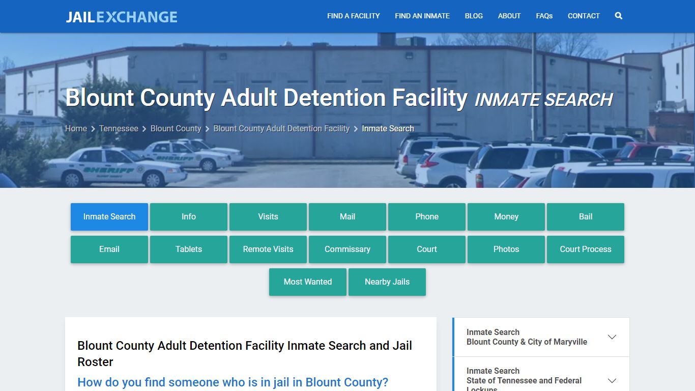 Blount County Adult Detention Facility Inmate Search